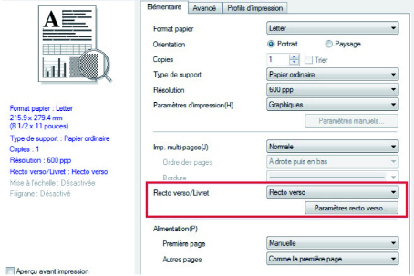 Imprimer recto/verso