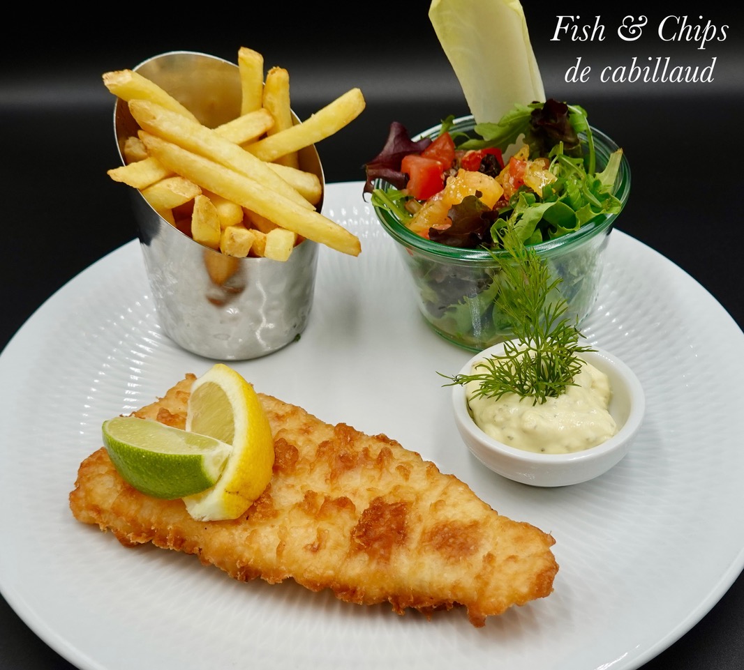 Fish & chips de cabillaud et sauce tartare